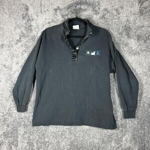 Maser Womens 14 Black Polo Long Sleeve Collared Cotton Made In Austria
